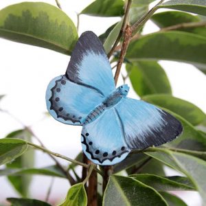 sininen puusta tehty sinisiipi perhosmagneetti wildlife garden