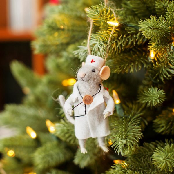 lääkäri hiiri joulukuusenkoriste
