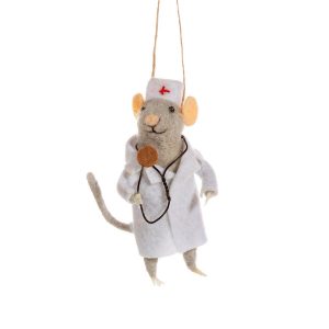 lääkäri hiiri joulukuusenkoriste
