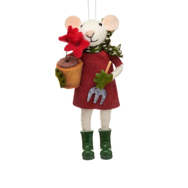 hiiri puutarha-aiheinen joulukoriste